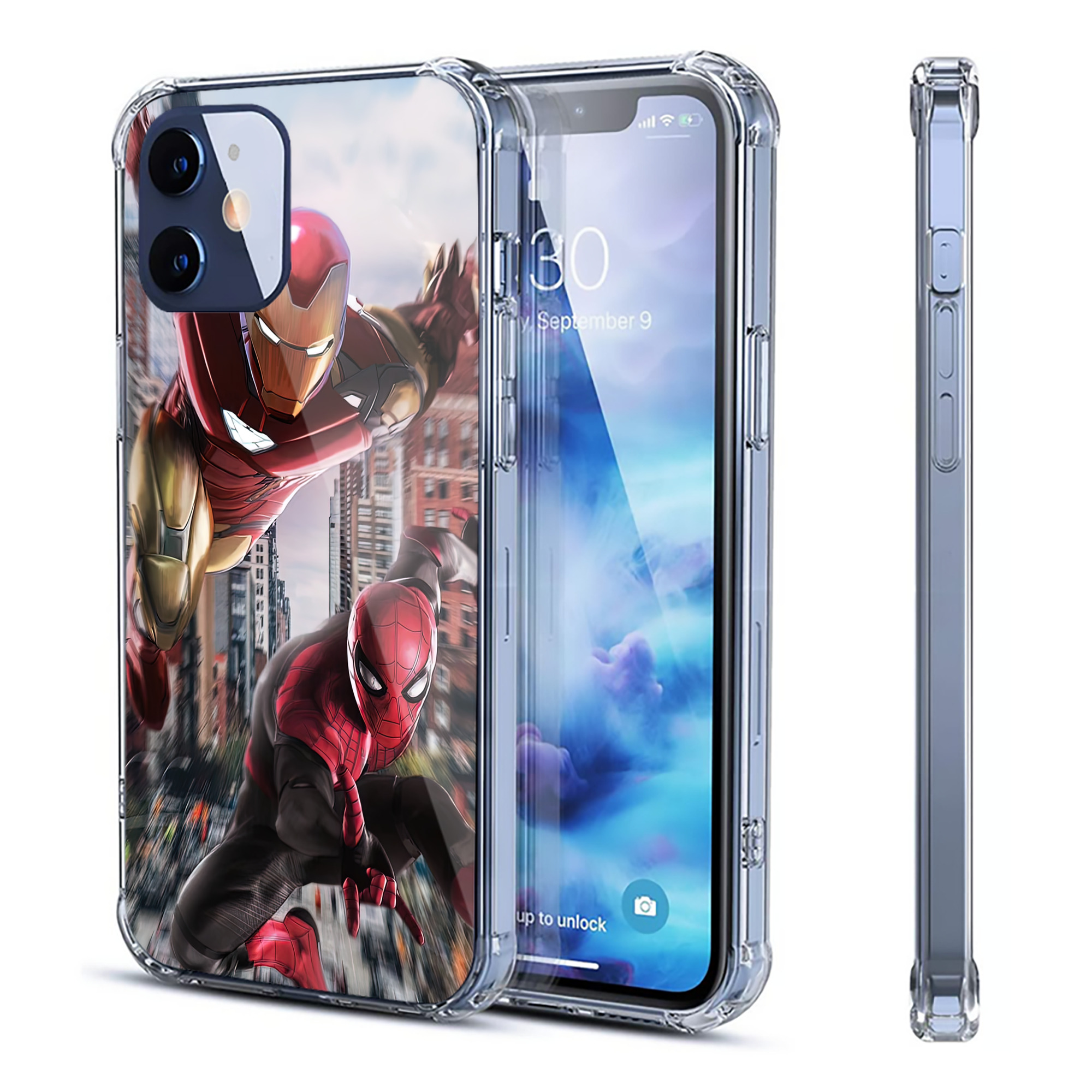 （画像用） Spider Man スパイダーマン 【iPhone 12シリーズ対応】透明スマホケース（クリアソフトケース）